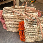 PANIER EN OSIER, PANIER MAROCAIN, PANIER ARTISANAL, PANIER DE PLAGE, PANIÈRE, DÉCORATION ARTISANALE, PANIER À PIC NIC