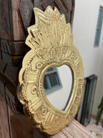 MIROIR EN LAITON, MIROIR MURAL, MIROIR DESIGN, MIROIR EN METAL, MIROIR DORÉ, MIROIR DÉCORATIF, MIROIR EX VOTO